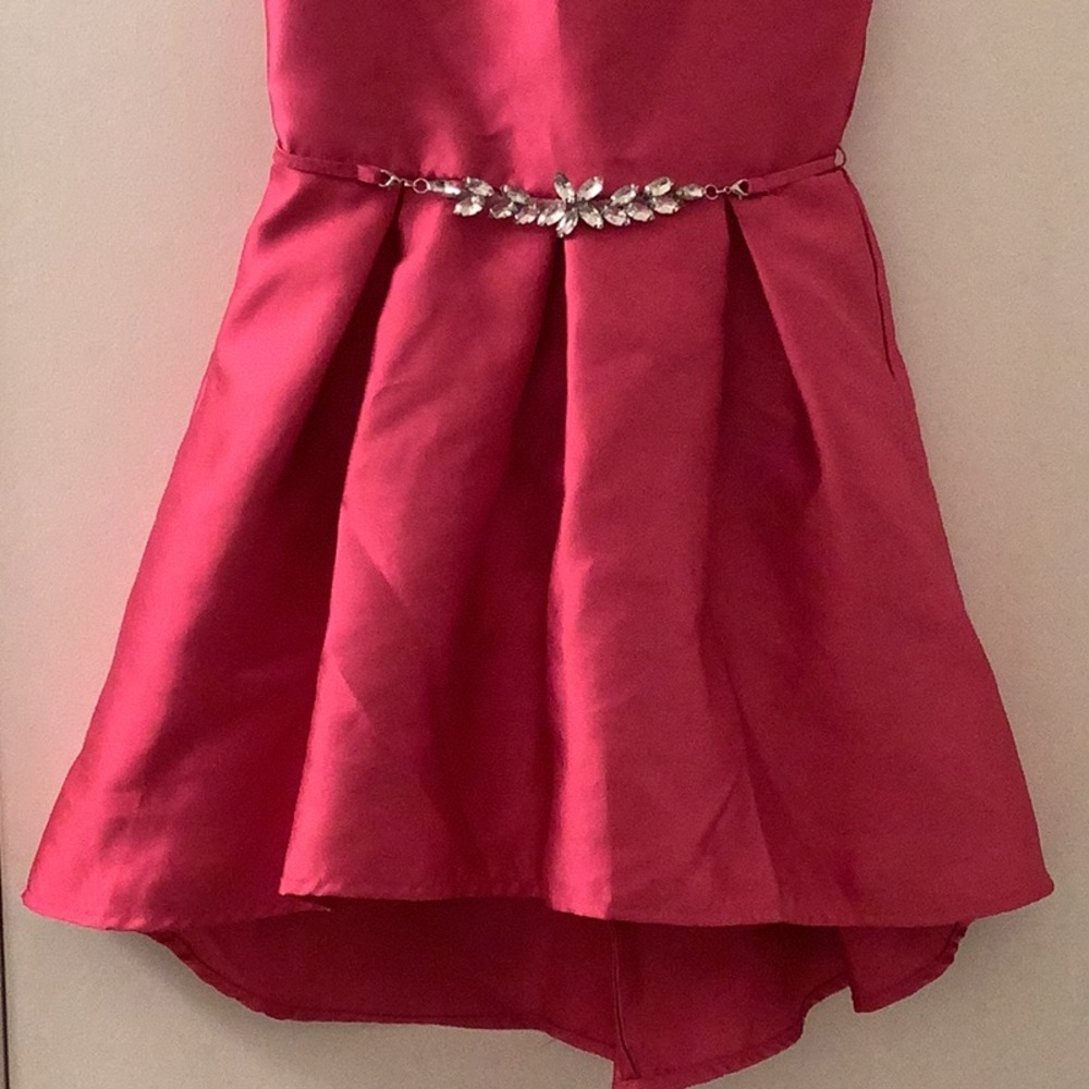 Fuchsia Drees with Rhinestone Belt - Picture 2 of 8